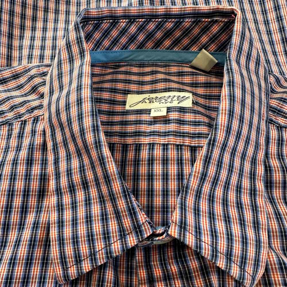 jeremy ARGYLE nyc | Men's Dress Shirt | Red, Blue, Very Dark Blue | XXL